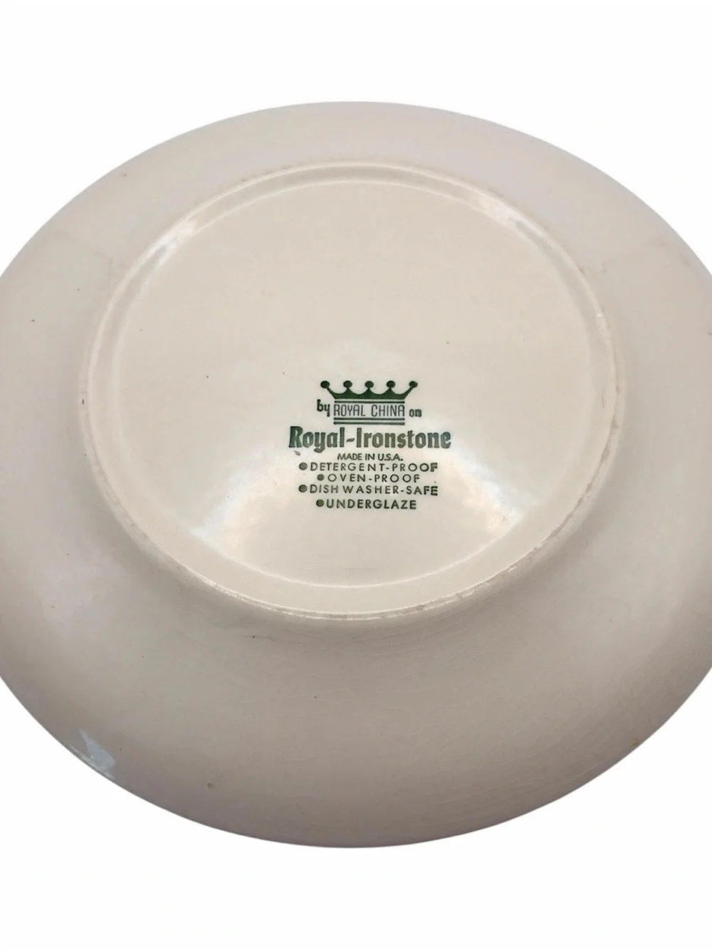 Vintage 1960’s Royal Ironstone Green White Daisy Blue Dinner Plate 10” RYL237